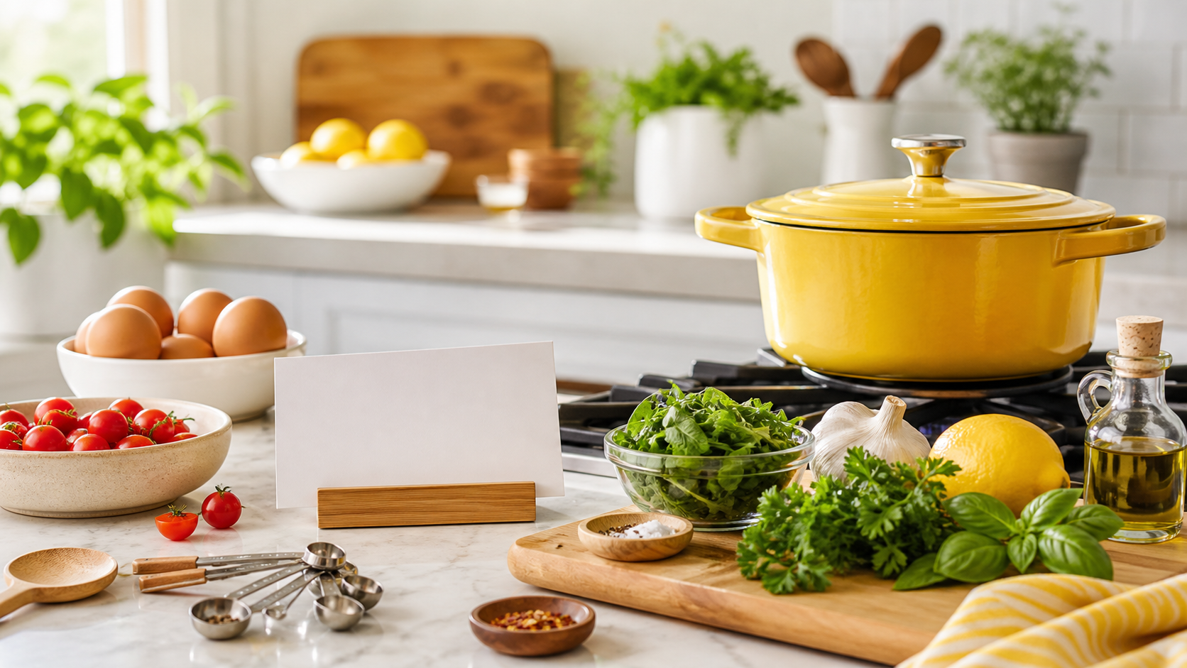 Illustrative editorial scene for creative home cooking